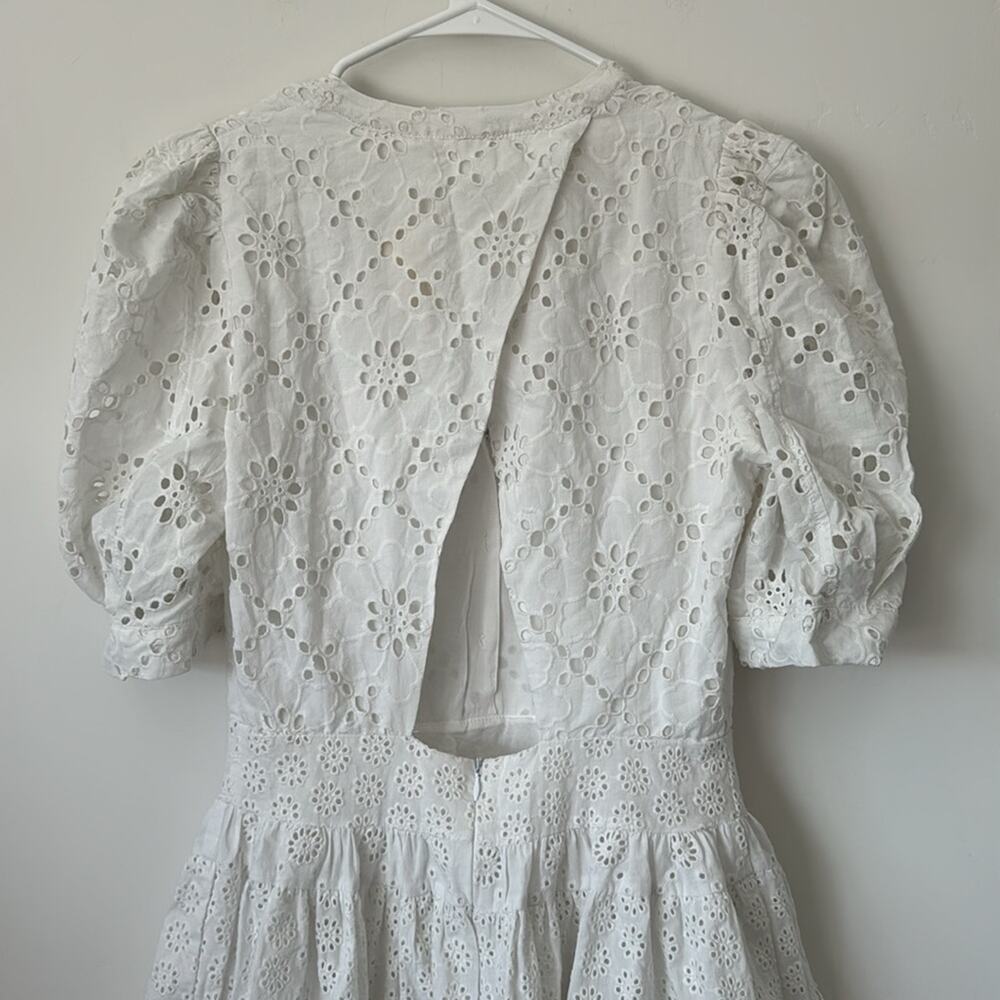 Maje White Lace Embroidered Floral Eyelet Mini Dress Size: 2 - Picture 10 of 12